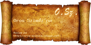 Oros Szimóna névjegykártya